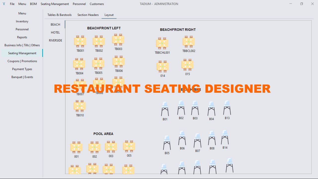 RESTAURANT SEATING DESIGNER